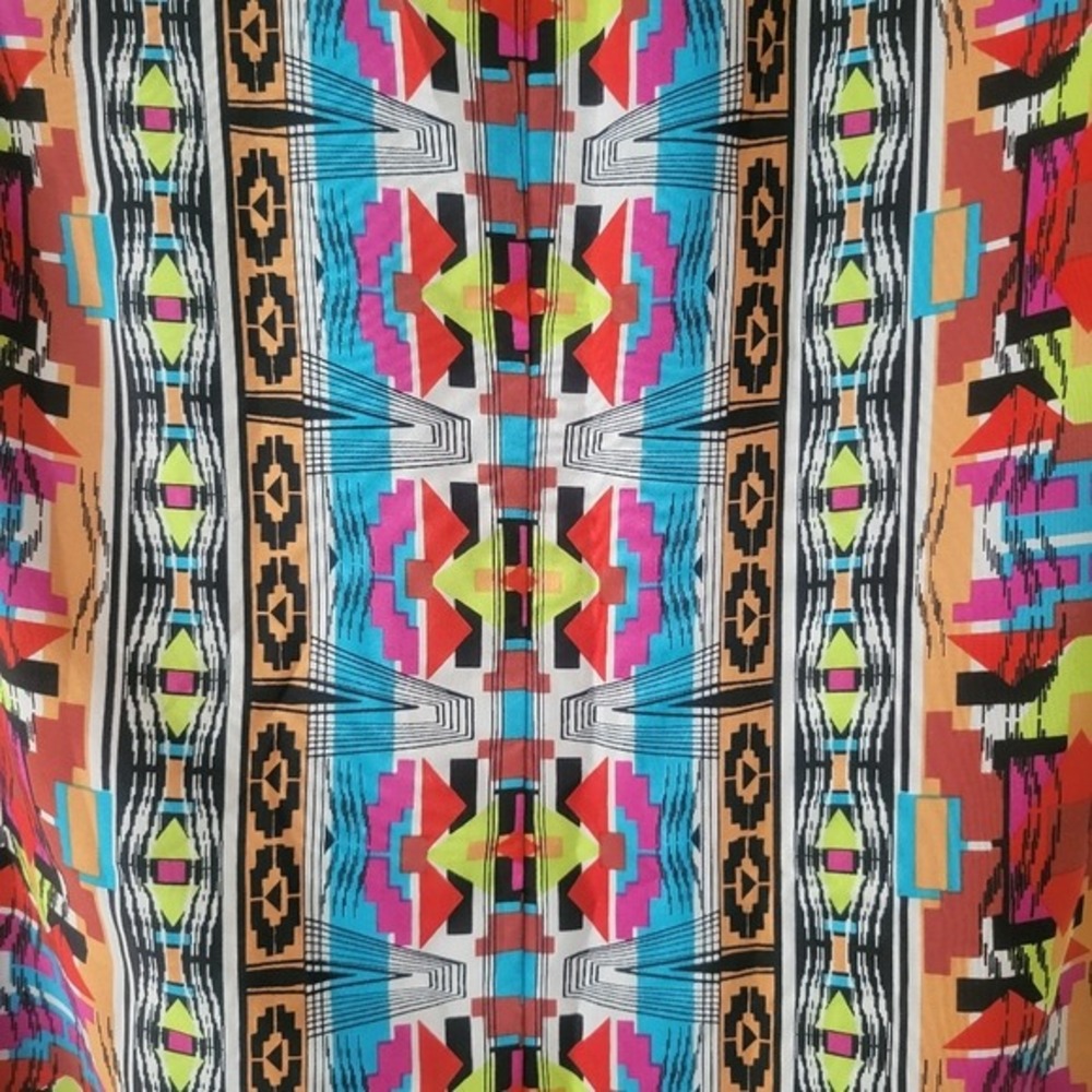 Laundry by Design Multi-Color Geometric Tunic Dress Size 6 | Boho Tribal Shift - Picture 3 of 8